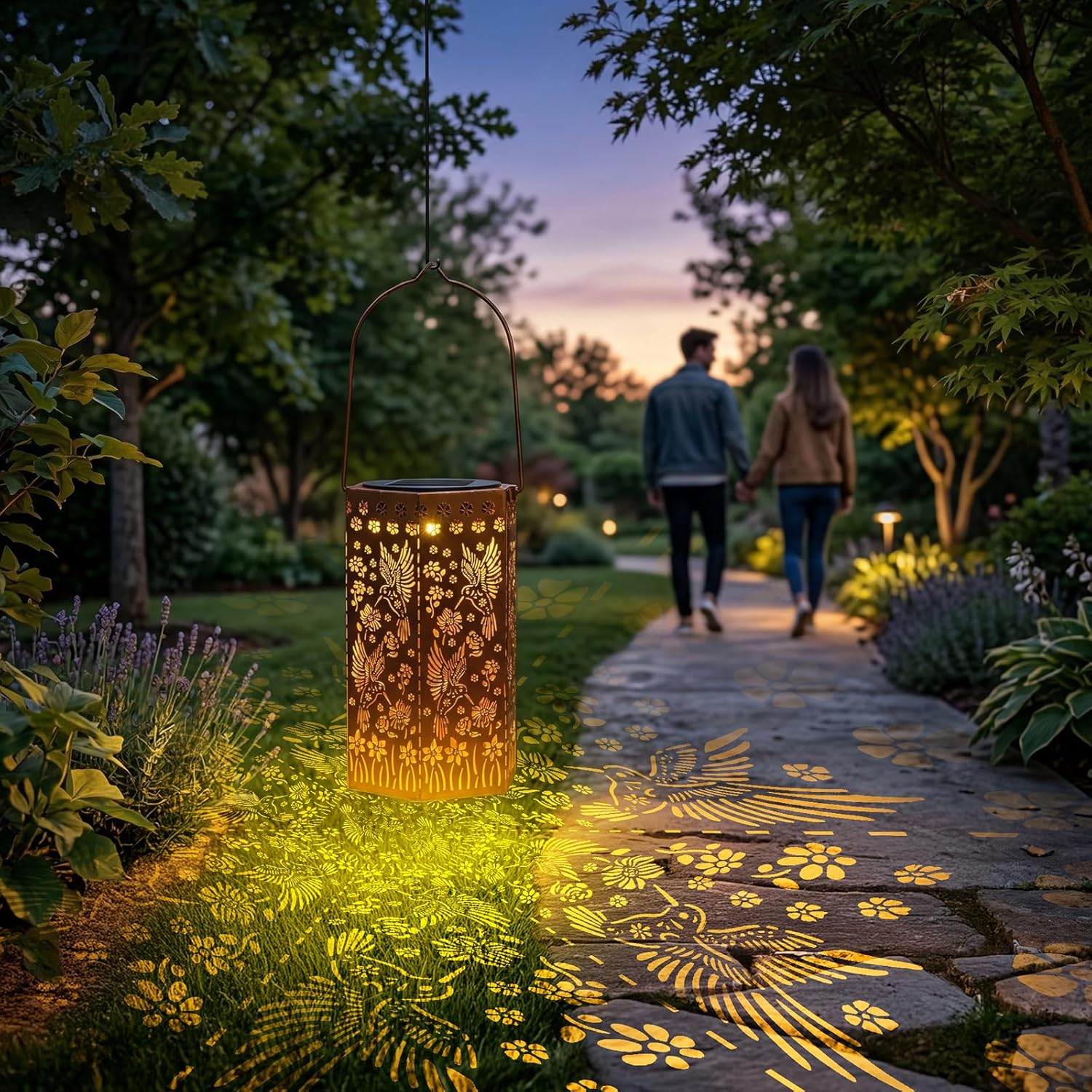 Thumbnail 1 de Hummingbird Hanging Solar Lanterns Outdoor Garden Ornaments (IP65 waterproof, no wiring)