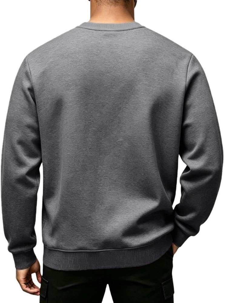 Detalle 2 de Dpeng herensweatshirt met sherpa-fleecevoering, ronde hals en lange mouwen