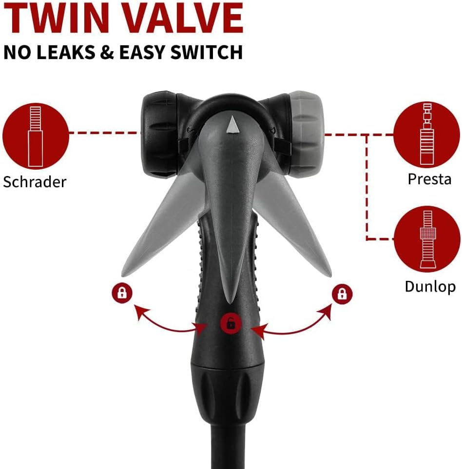 Thumbnail 5 de BV Durable Bike Floor Pump with 160 psi and Smart Valve Head (17/24 in)