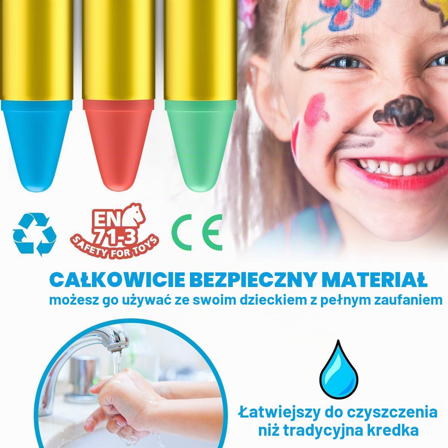 Detalle de URAQT C-12CLC220214-FBA – kredki do malowania twarzy i ciała w sztyfcie