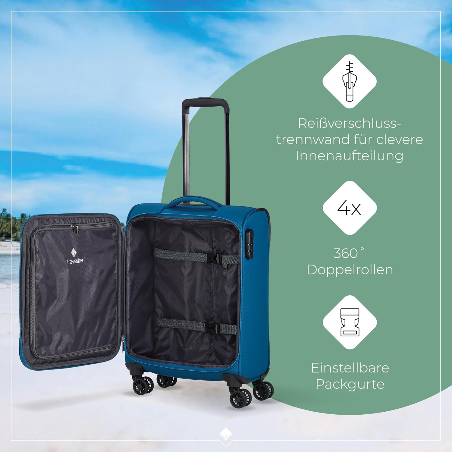 Thumbnail 4 de Travelite CHIOS Handgepäck Trolley klein – kompaktes Weichgepäck mit 34 Liter Volumen