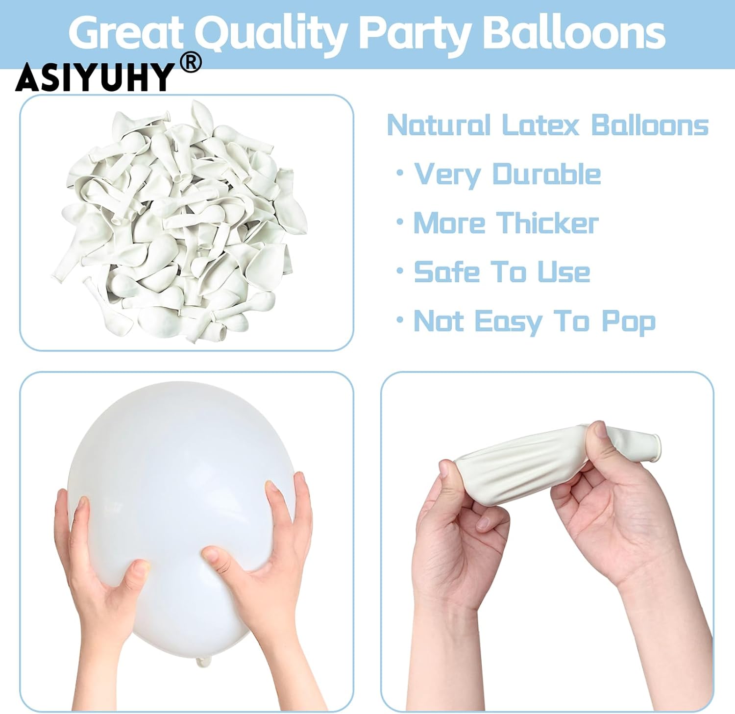 Thumbnail 2 de White Balloons 12 Inch 100 Pack party balloons 🎈
