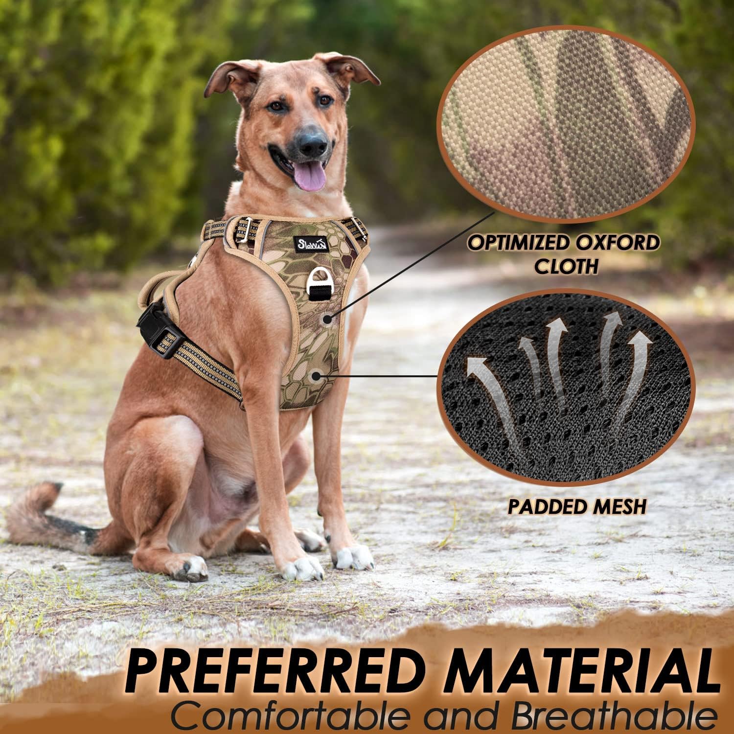 Thumbnail 5 de Eyein Large Dog Harness – Anti-Pull Adjustable Heavy Duty Pet Vest with 2 Clips