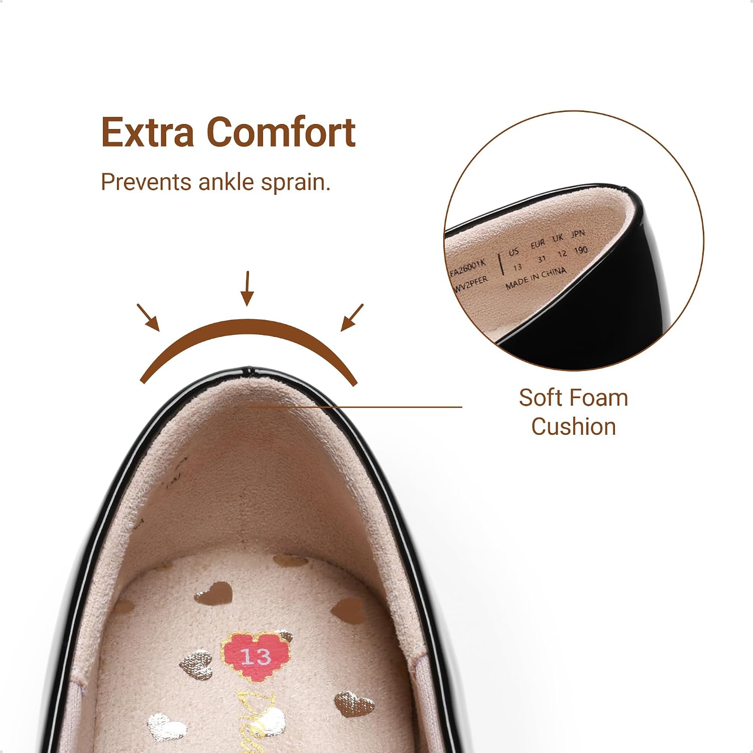 Detalle de DREAM PAIRS Scarpe Basse Mary Jane per Bambine: ballerine con punta tonda per scuola e feste