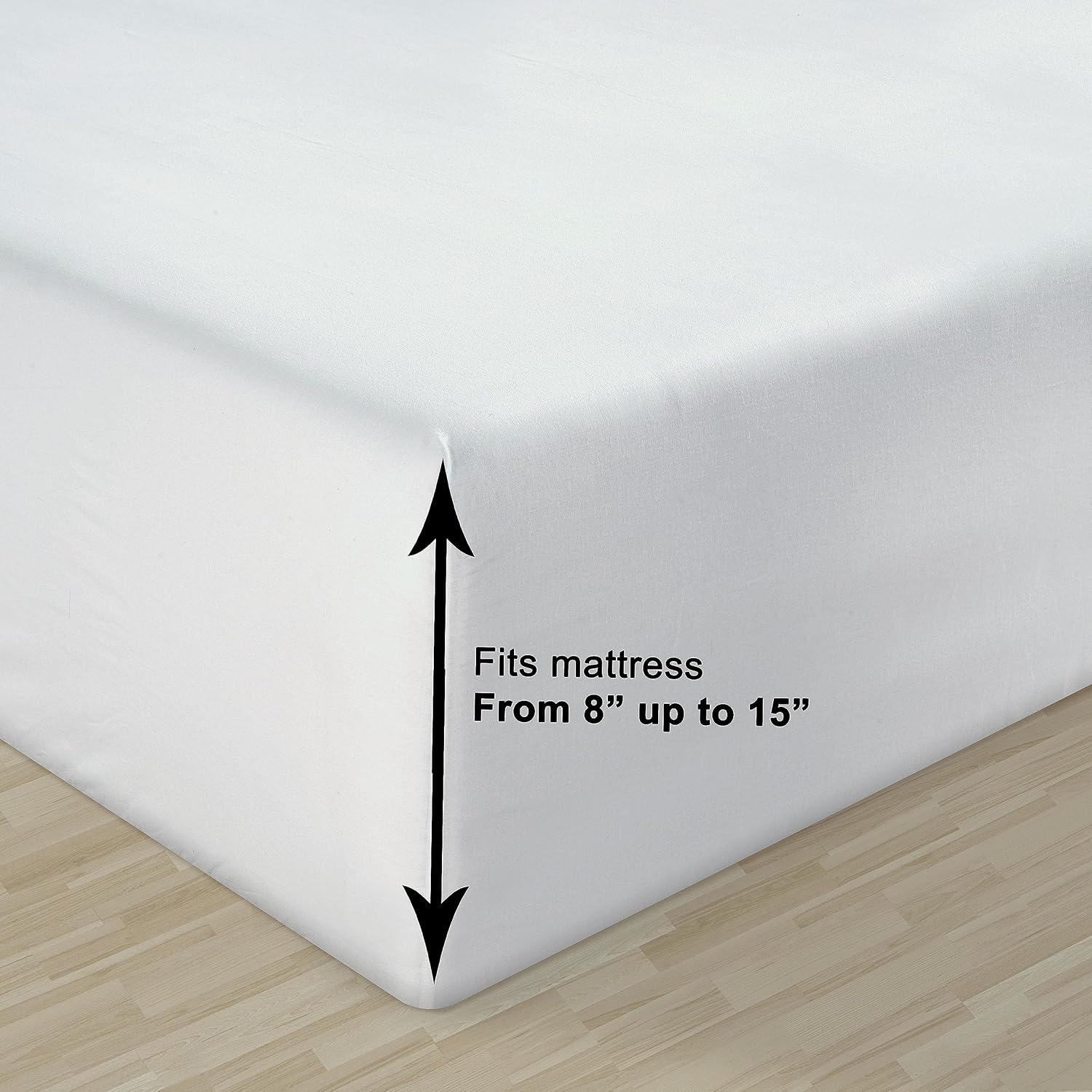 Thumbnail 4 de Lane Linen 100% Organic Cotton Percale Queen Sheet Set (4-Piece) — White, Fits Mattresses up to 15