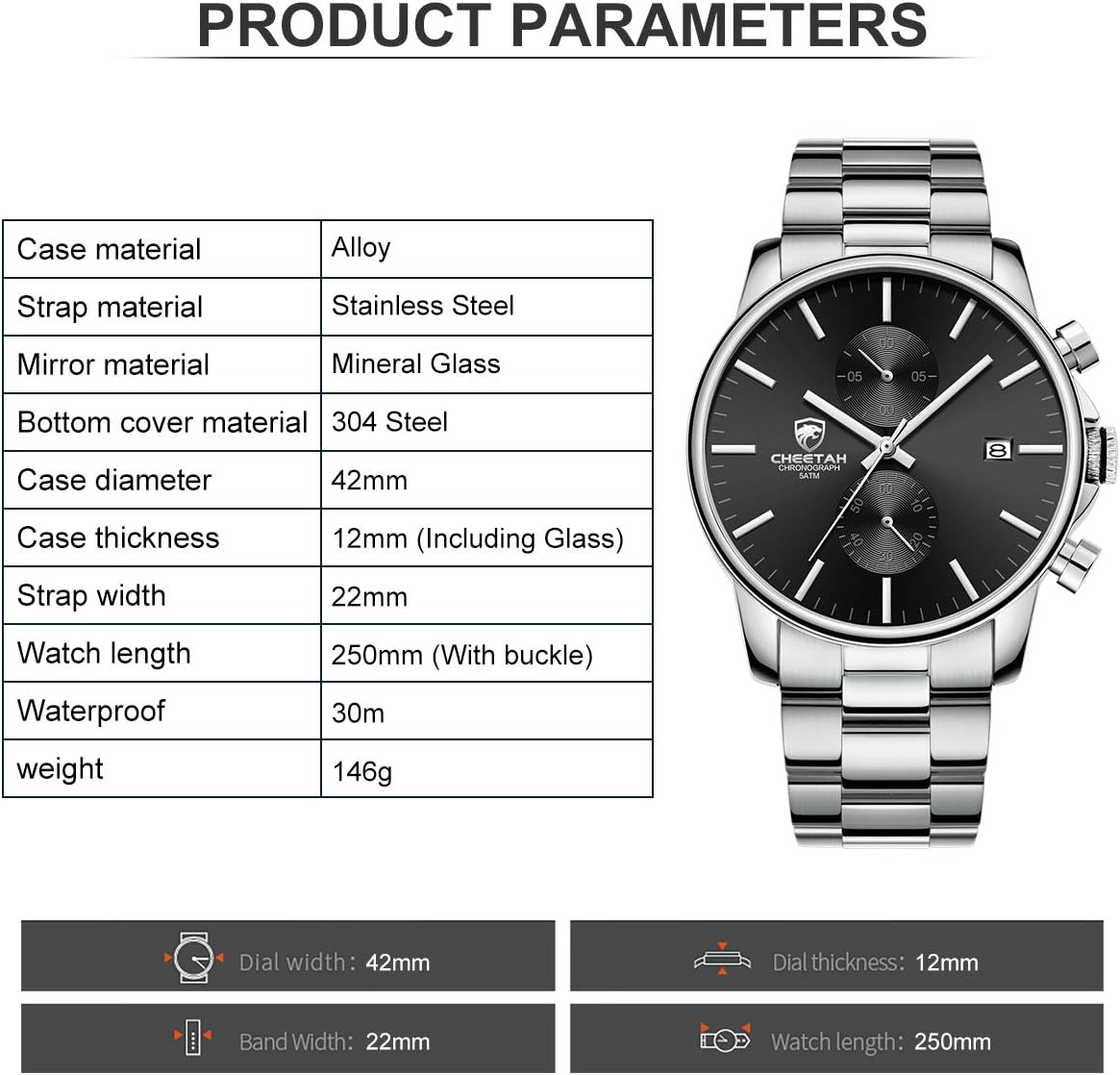 Thumbnail 3 de Herrenuhr Chronograph Edelstahl