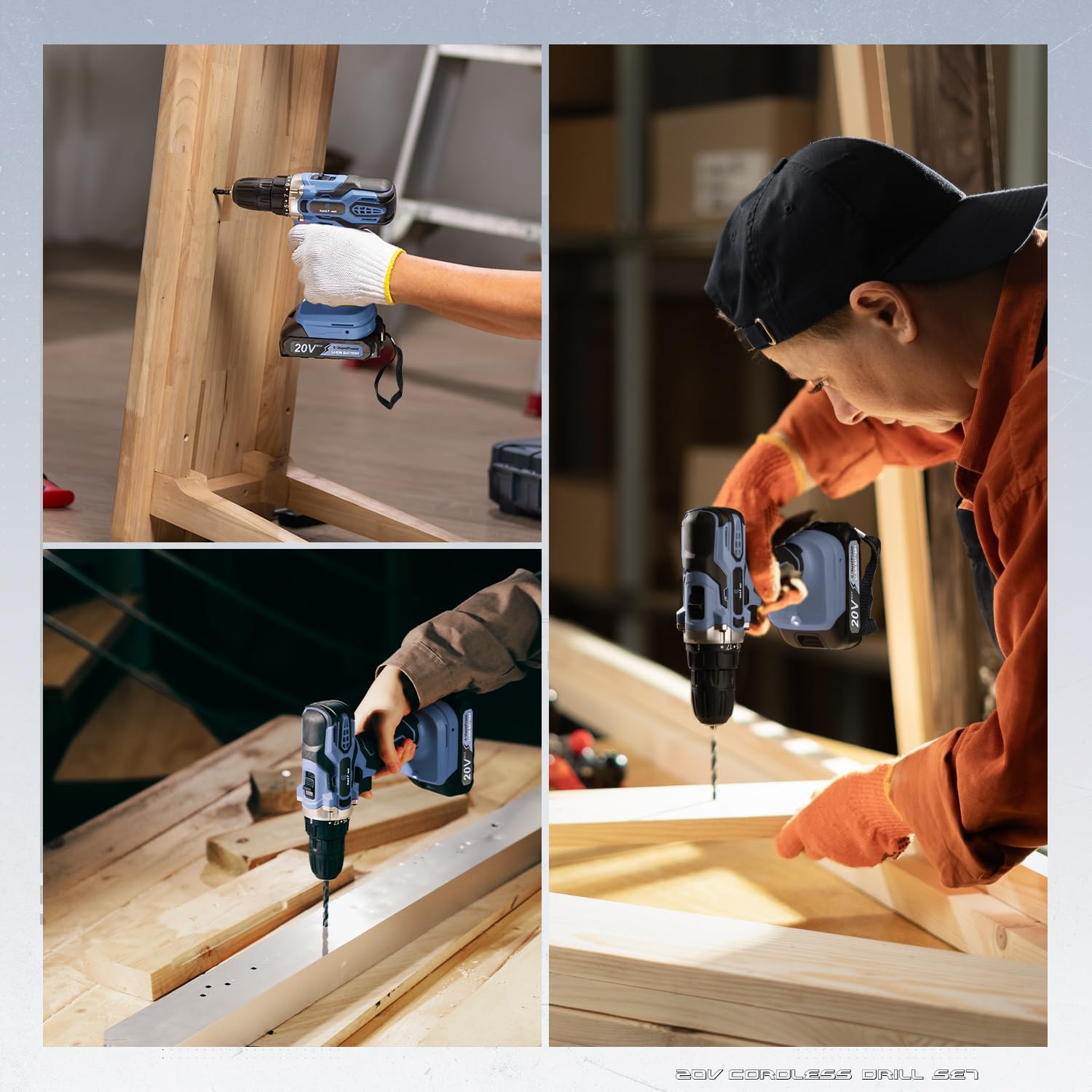 Thumbnail 4 de C P CHANTPOWER Cordless Power Drill - 20V with Two Speeds, 10mm Keyless Chuck and 22pcs Bit Set