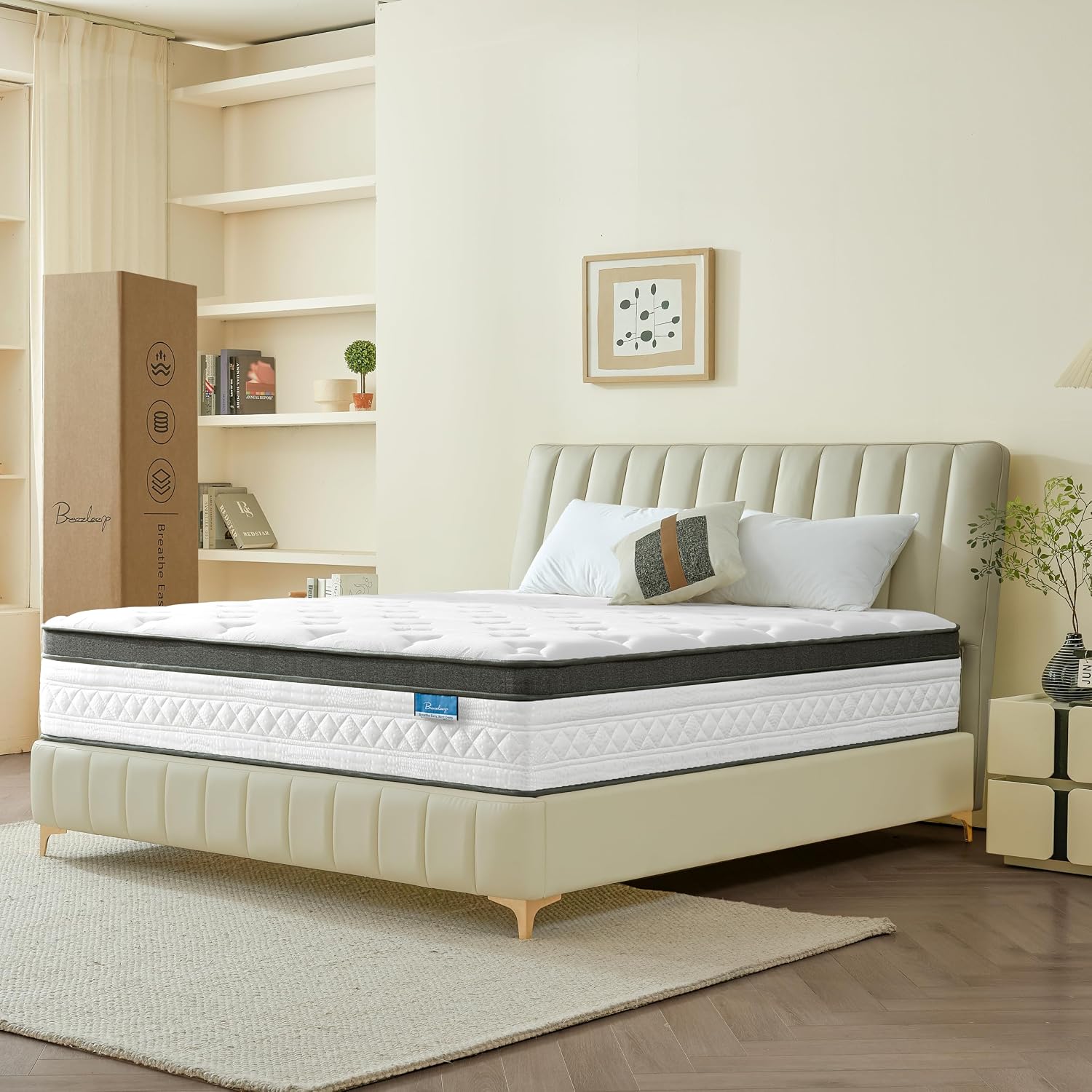 Thumbnail 6 de Breezleep 12 inch QUEEN Hybrid Mattress, Gel Memory Foam & Pocket Springs