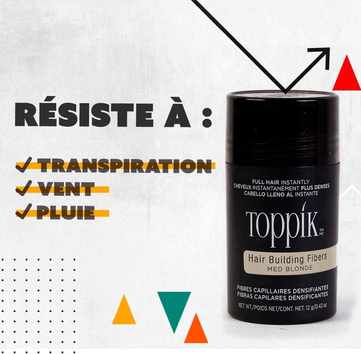 Detalle de TOPPIK Fibres capillaires densifiantes à la kératine (Blond) – fibres pour racines, ligne frontale et barbe