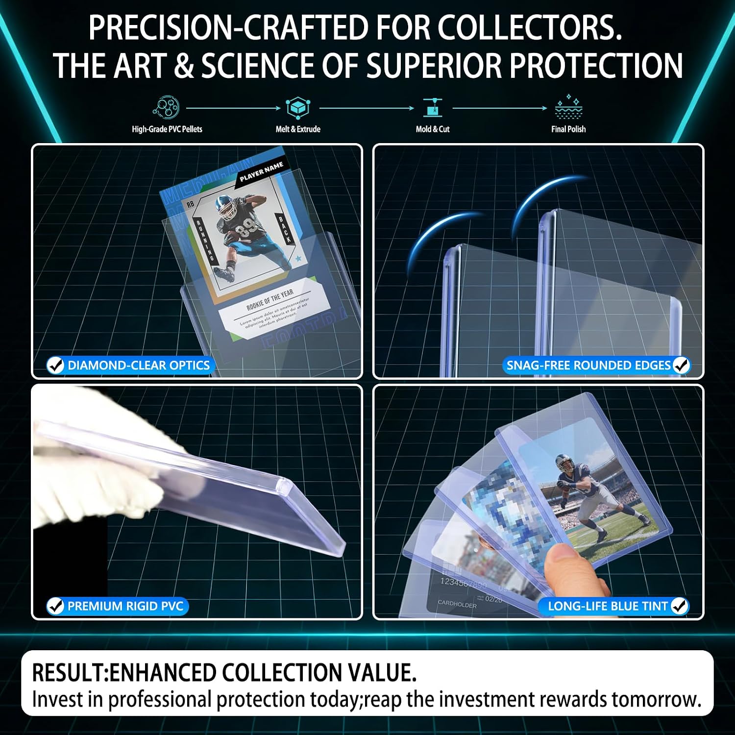 Detalle de DEDC 100 Top Loaders and Soft Penny Sleeves Bundle (3x4) – Double-Sleeve Protection for TCG/CCG Cards