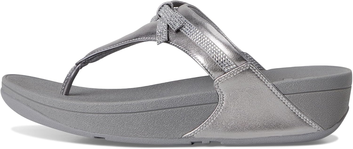 Detalle de Fitflop Lulu Glitz-bow Leather Toe-post Sandals: confort et soutien pour un usage quotidien