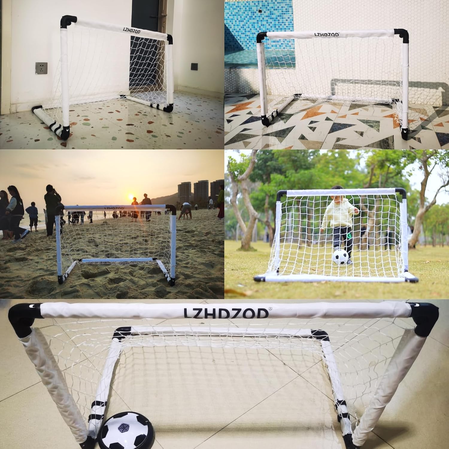 Detalle de LZHDZQD Kids Foldable Mini Football Goal (Indoor/Outdoor) with Carry Bag & Hooks