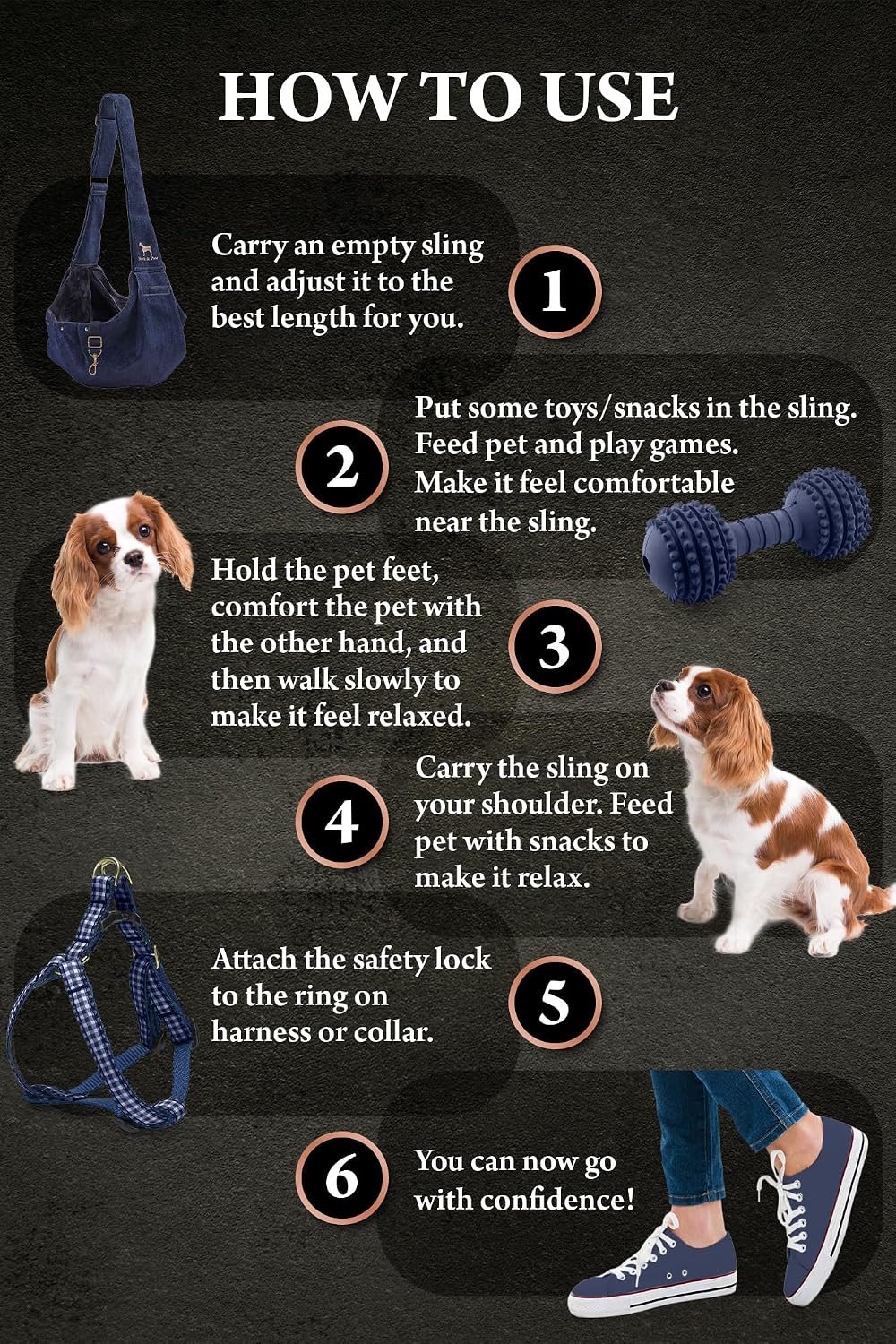 Detalle 2 de Noah & Paw Dog Sling Carrier (3–10lb) in Premium Denim – Adjustable Padded Strap, Lined & Machine Washable