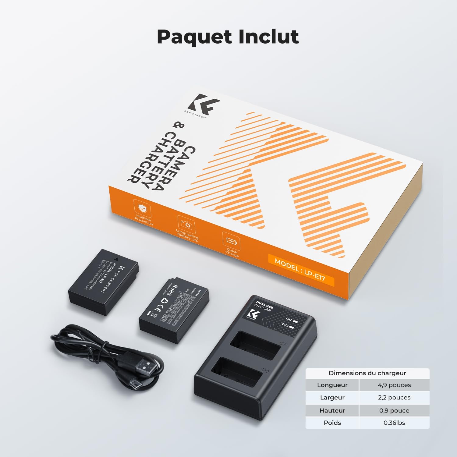 Thumbnail 6 de K&F CONCEPT LP-E17 Batterie 1250mAh