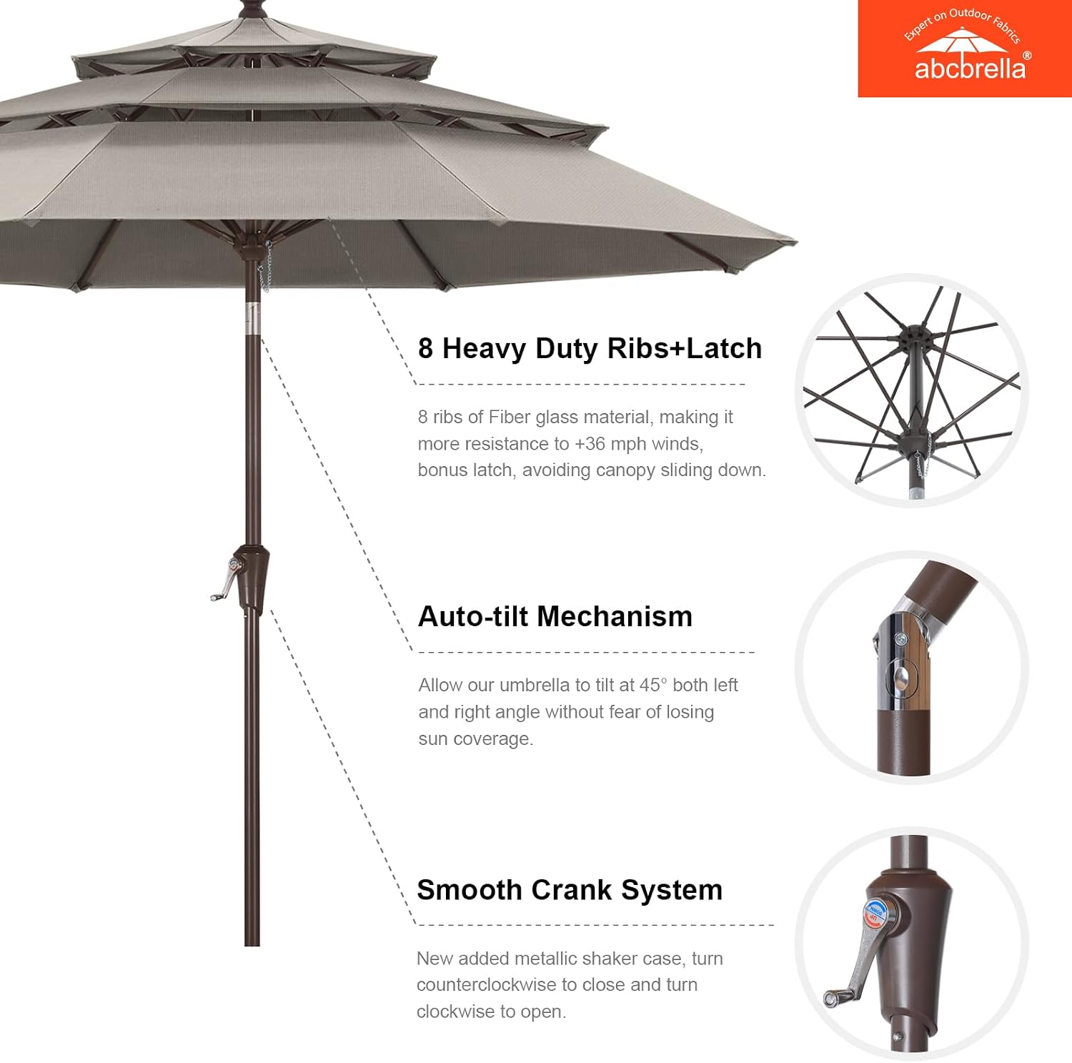 Detalle 2 de ABCCANOPY Patio Umbrella, 9FT