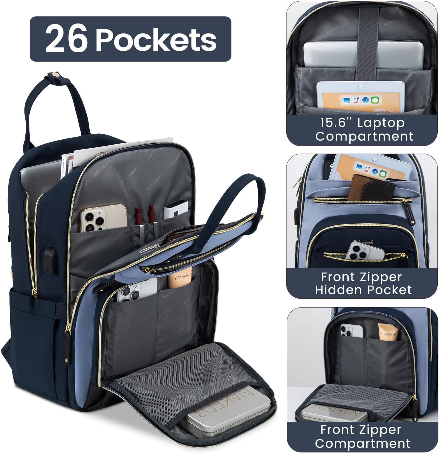 Thumbnail 1 de LOVEVOOK Women’s Backpack with 15.6 Inch Laptop Compartment