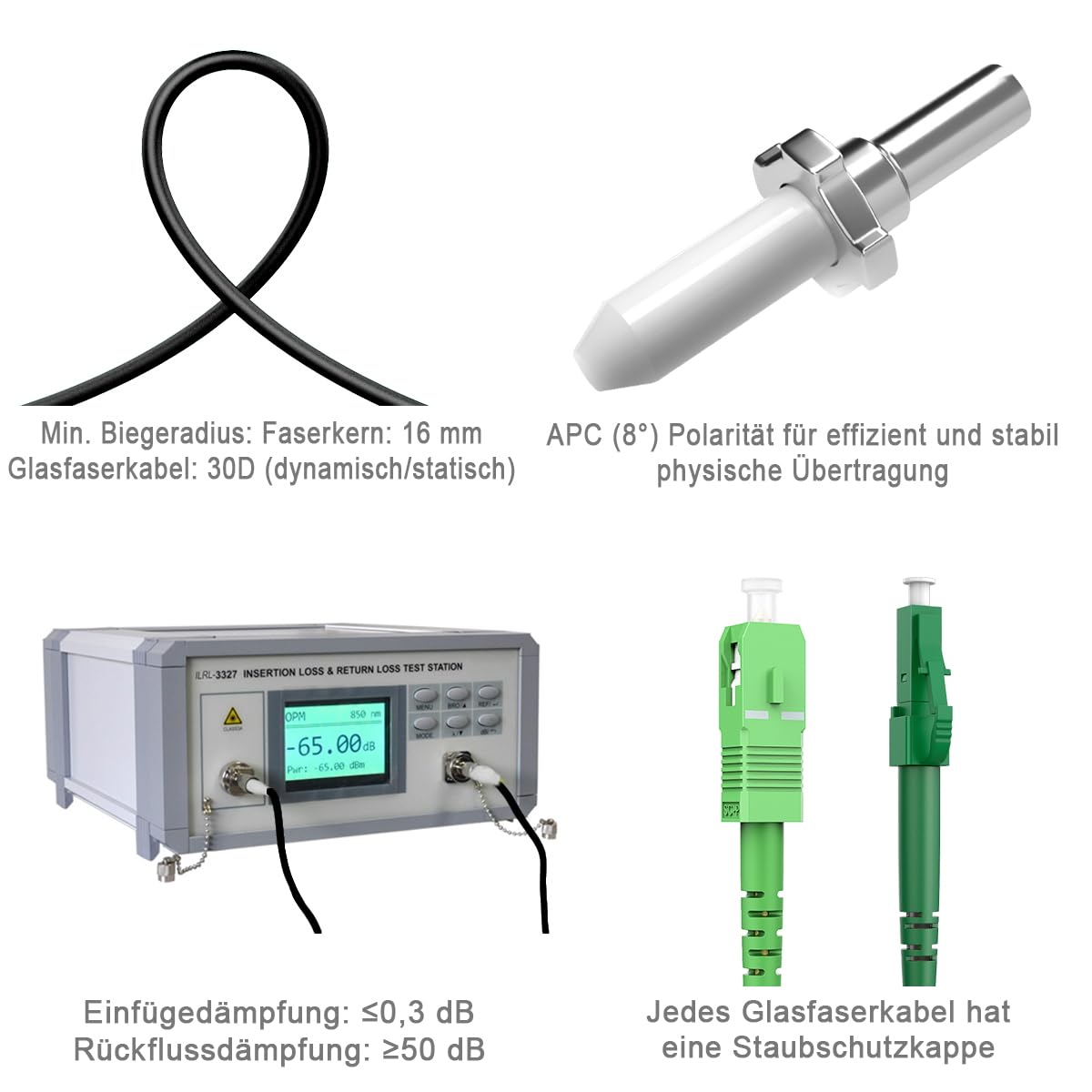 Thumbnail 4 de RamboCables 15M Gepanzertes Glasfaserkabel LC/APC auf LC/APC – Simplex, OS2 9/125 μm, LSZH