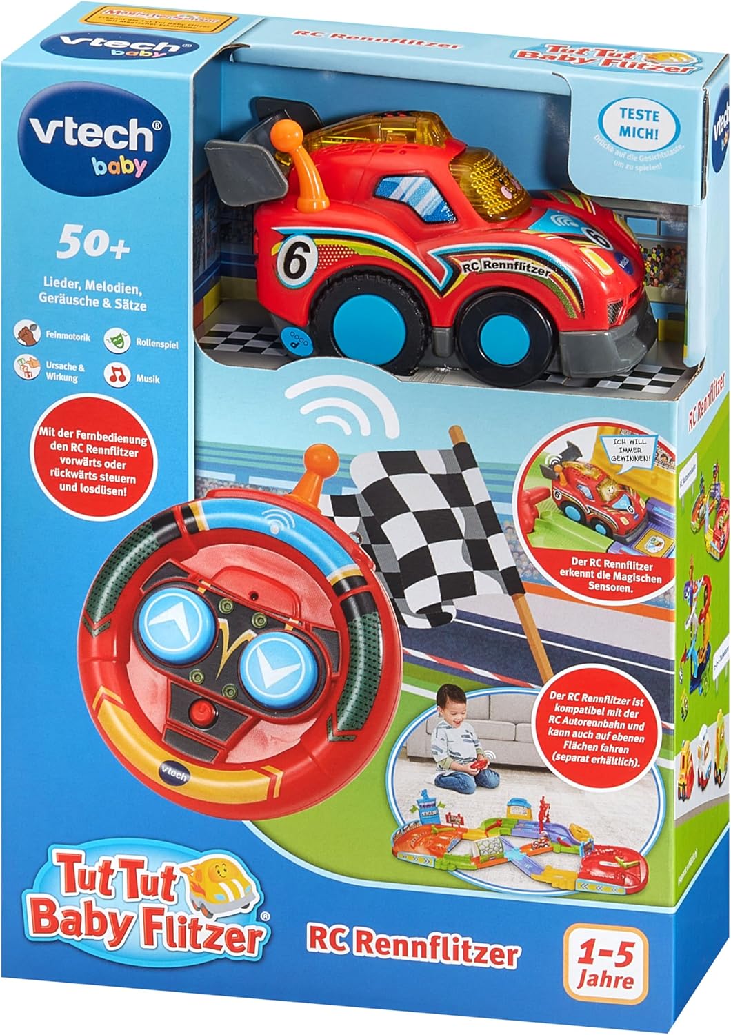 Thumbnail 6 de Vtech Baby TUT TUT Baby Flitzer RC Rennflitzer – ferngesteuertes Spielzeugauto für Kinder von 1 bis 5 Jahren