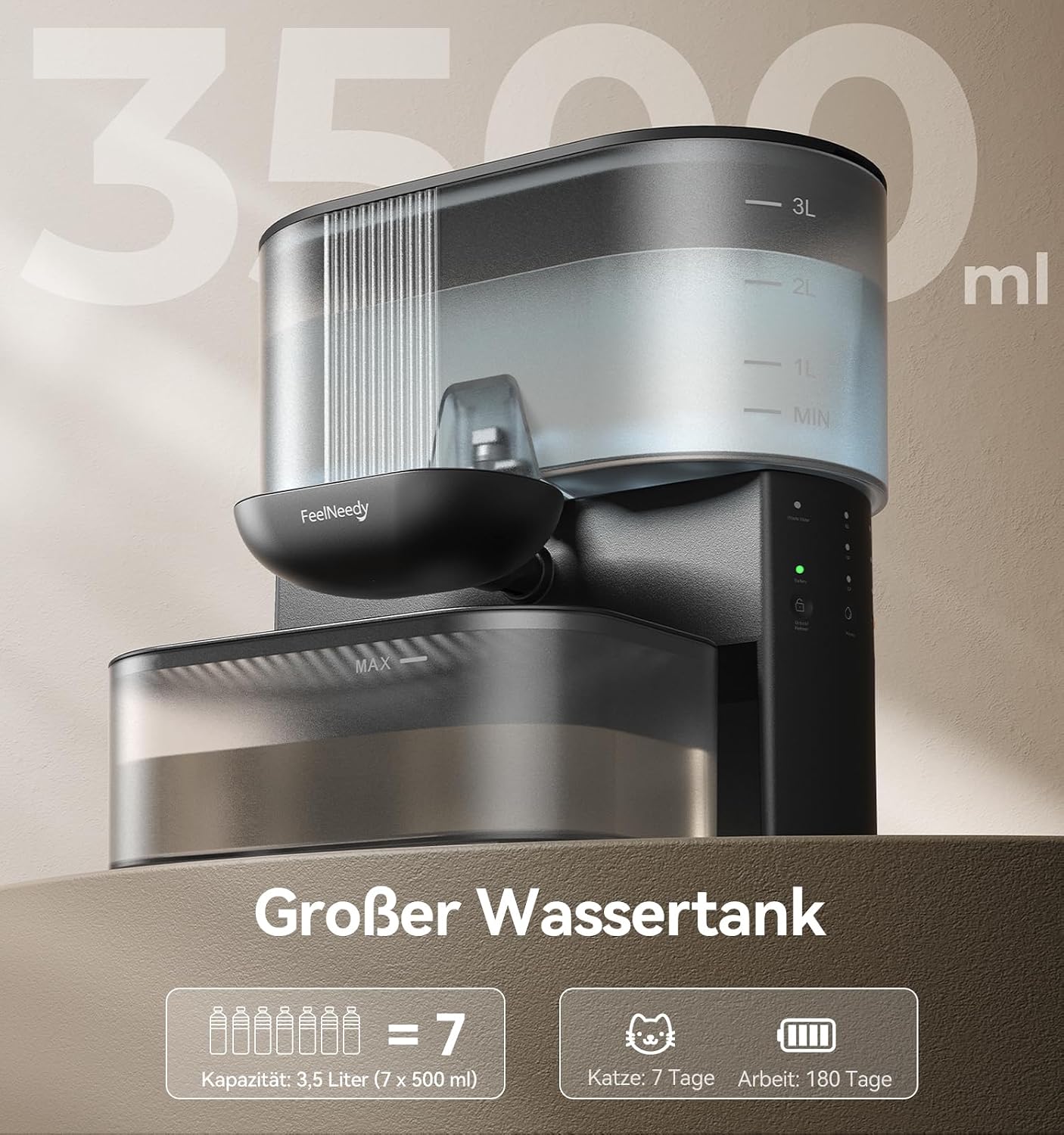 Thumbnail 4 de FEELNEEDY Trinkbrunnen 3,5 L Akku