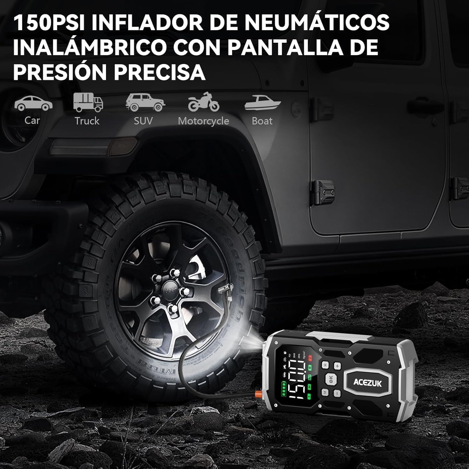 Thumbnail 2 de ACEZUK Arrancador de Batería 7000A ⚡ y Compresor 150PSI