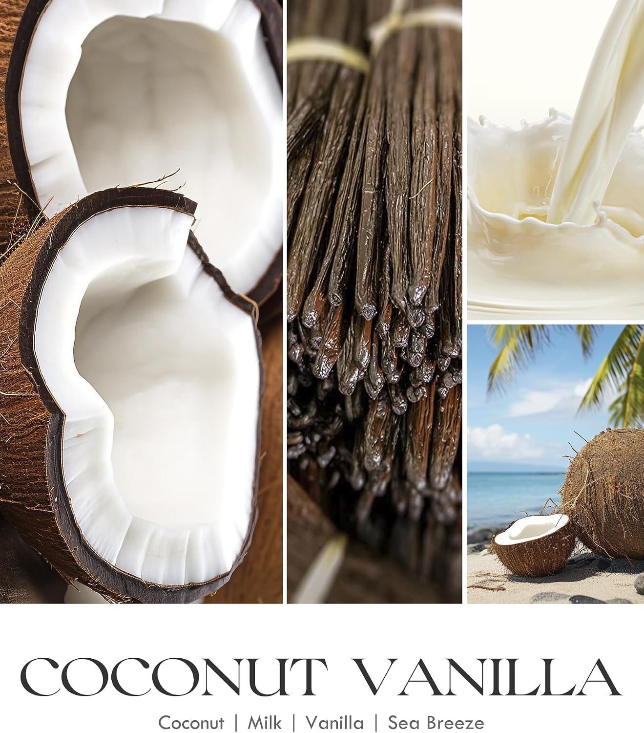 Detalle de AOOVOO Coconut Vanilla Candles — 18 oz Soy Scented Candles for Home Aromatherapy