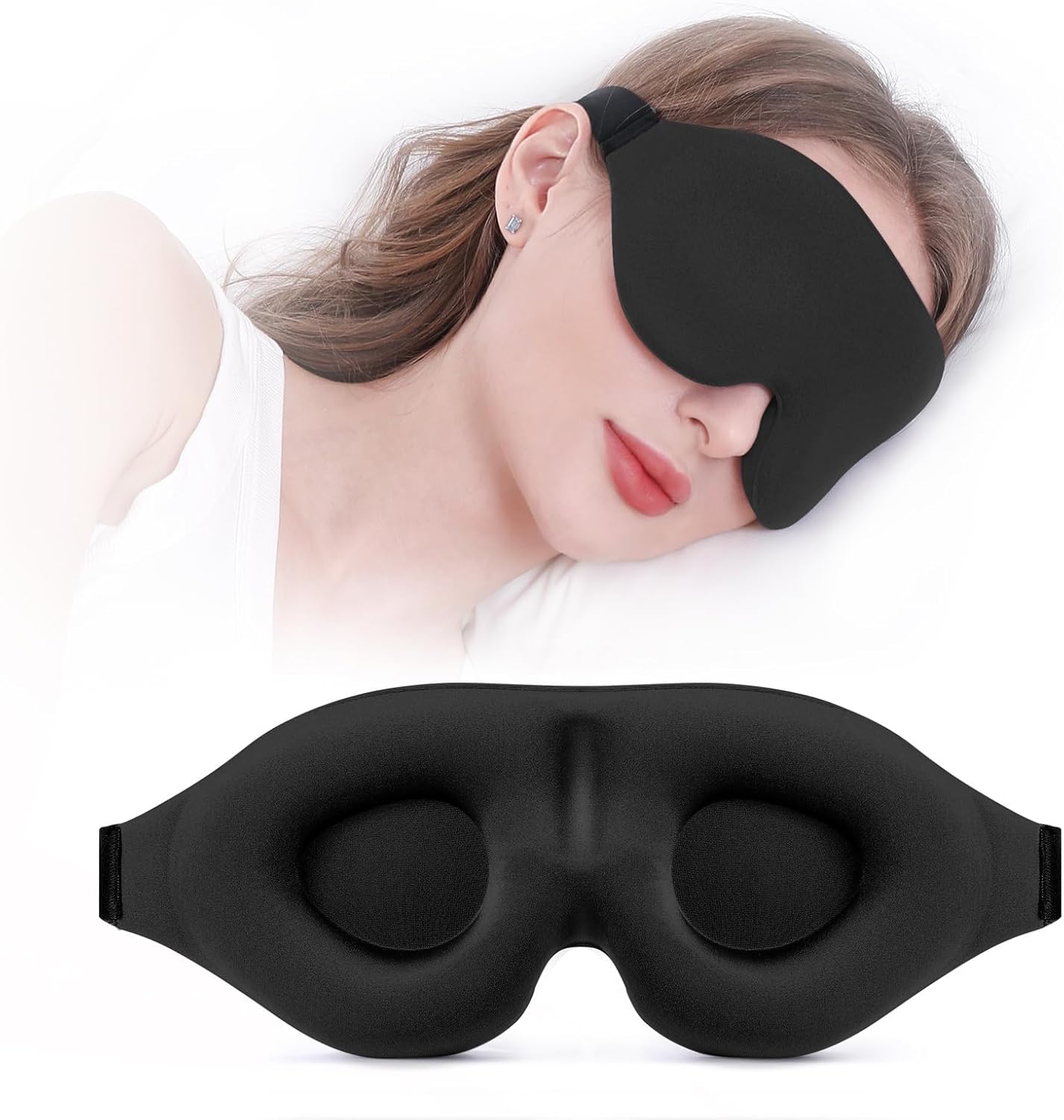 Detalle de YIVIEW Sleep Mask for Side Sleeper with Complete Light Blocking and 3D Eye Cups