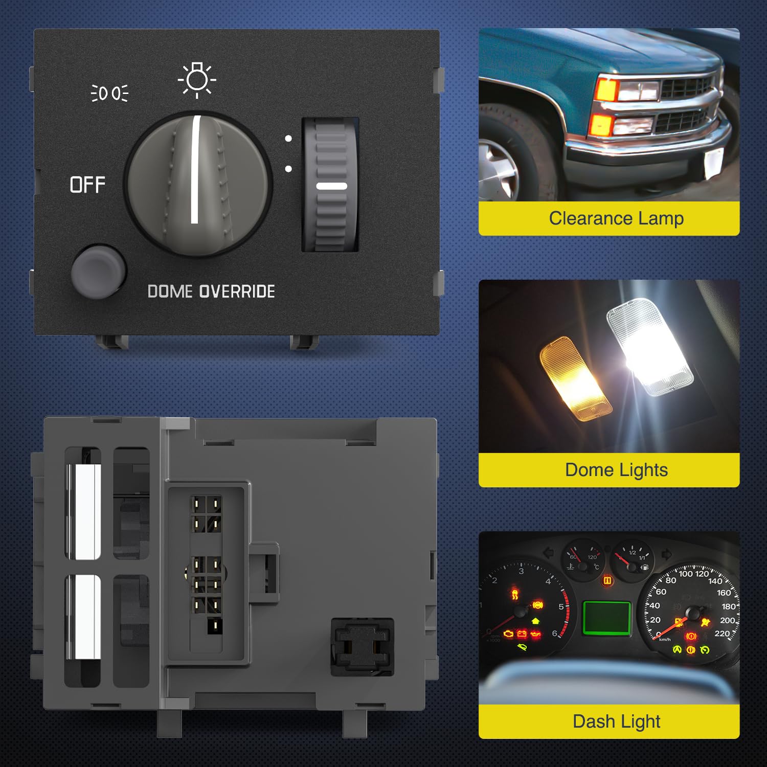 Detalle de Nilight Headlight Dimmer Switch with Yellowish LED for Select Chevy, GMC & Cadillac Models
