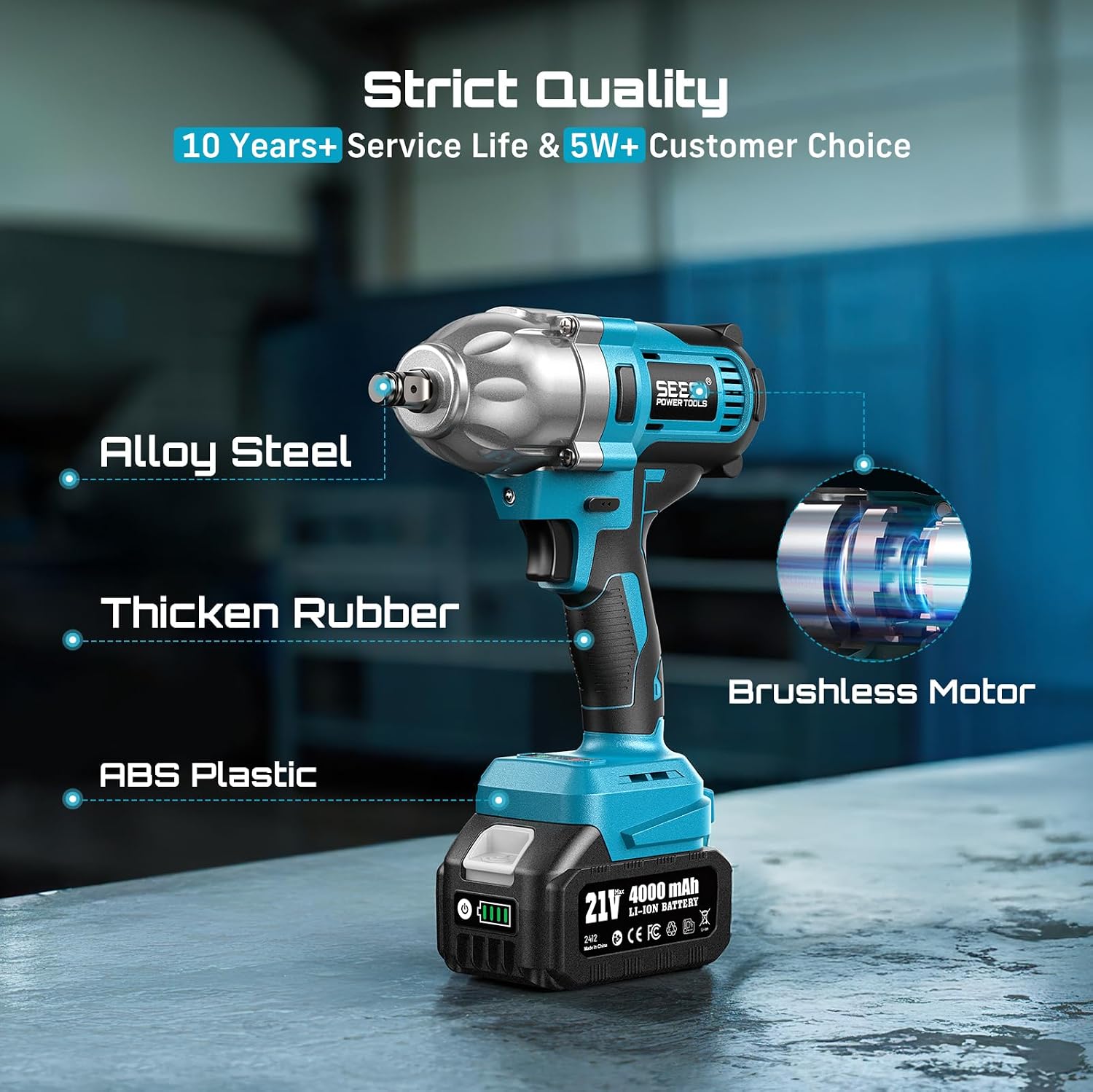 Thumbnail 6 de Seesii Cordless Impact Wrench 1/2-inch