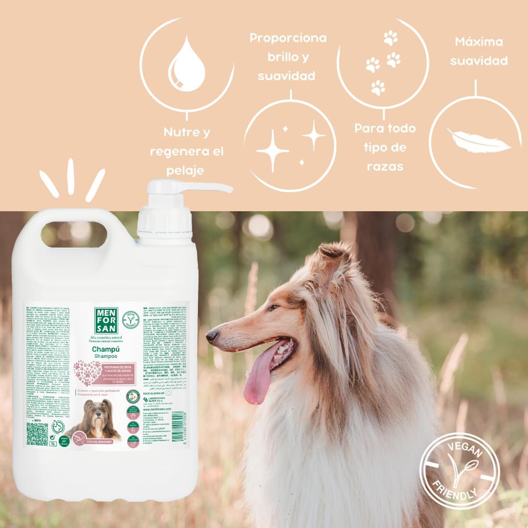 Detalle de Shampooing Men for San Chien Huile d'Argan (5 L) – Cura piramide per capelli uomo