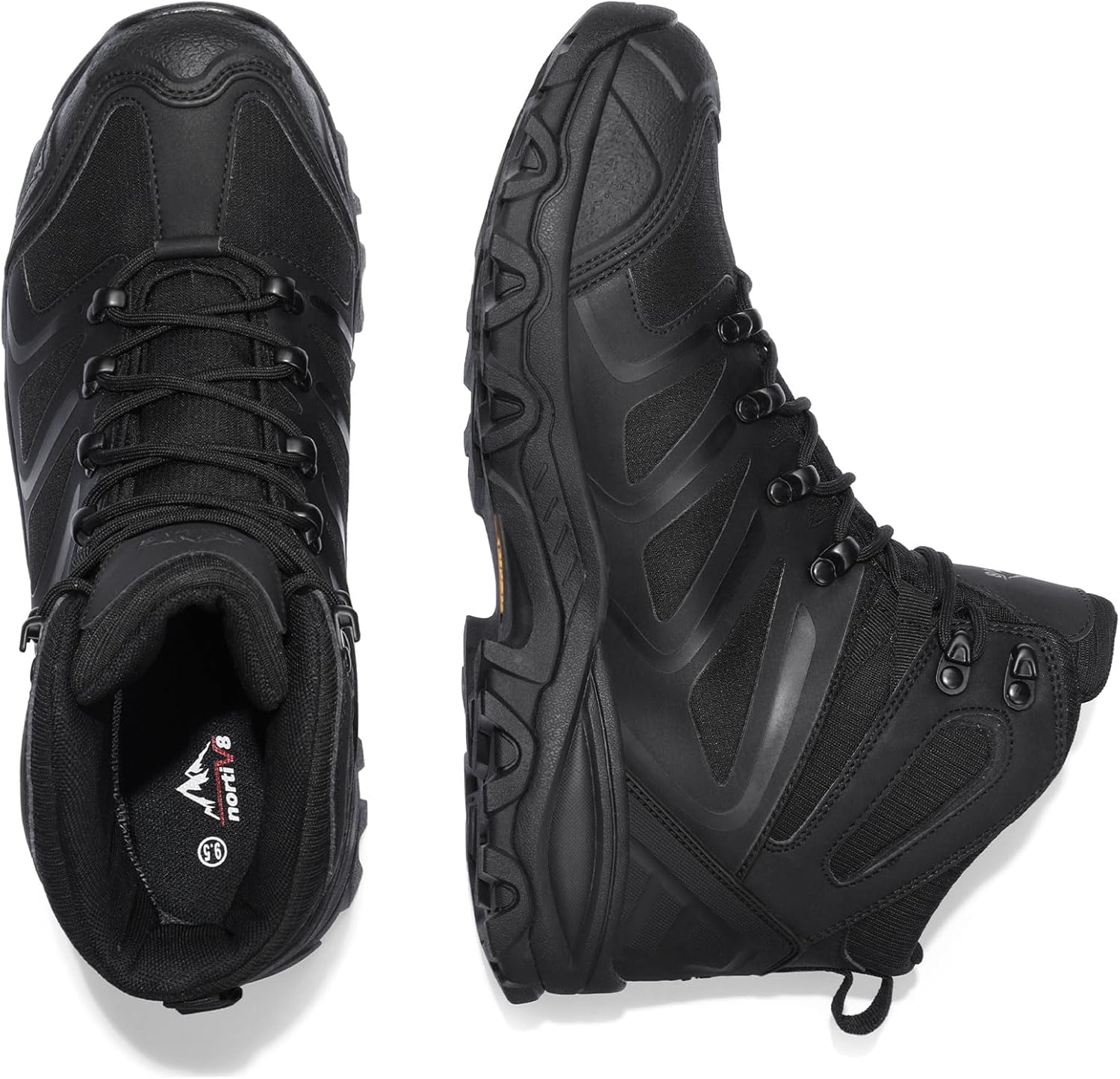 Detalle de NORTIV 8 Herren Outdoorschuhe – wasserdichte Trekking-Wanderstiefel mit Zehenschutz