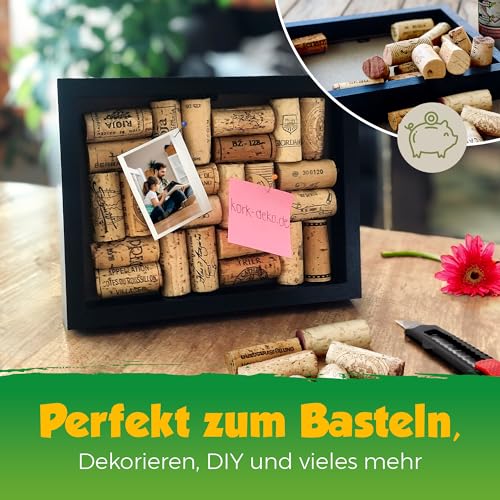 Detalle de 250 gebrauchte Weinkorken von Kork-Deko – Naturkorken zum Basteln, DIY und Dekoration