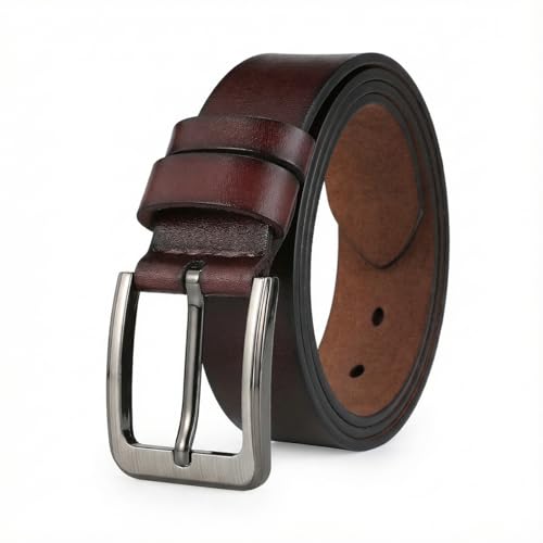 Detalle de VRLEGEND ceinture homme en cuir véritable marron, 140 cm, largeur 3,8 cm