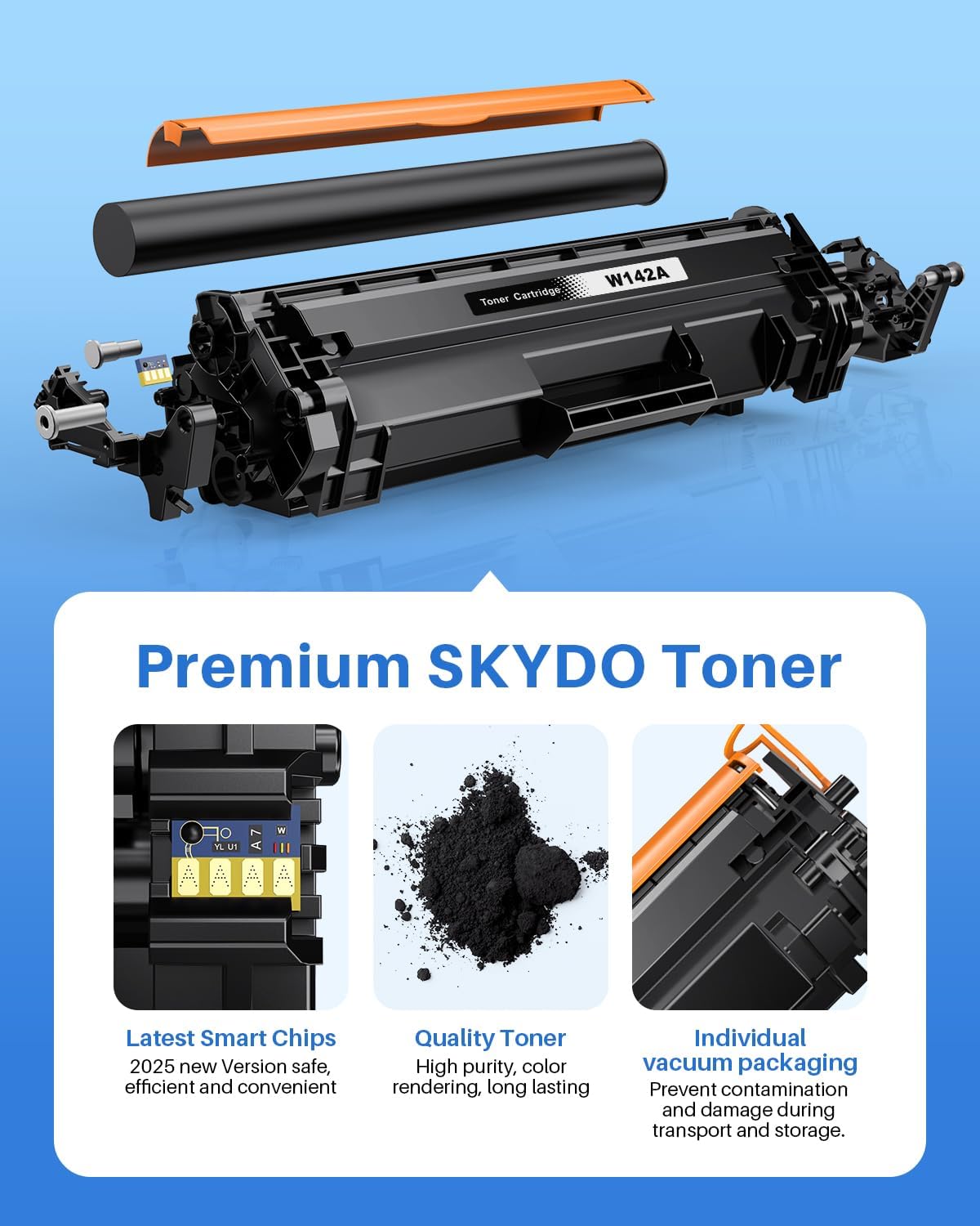 Thumbnail 3 de Skydo 142A Toner Cartridge (with chip) for HP LaserJet 142A W1420A / 142X W1420X – Black