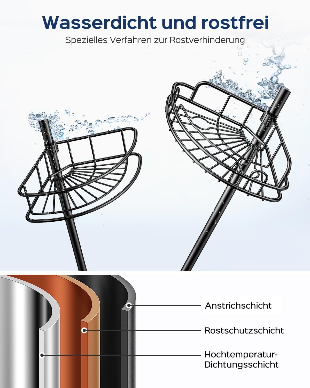 Detalle 2 de HAMITOR Teleskop Duschablage verstellbar 121–314 cm