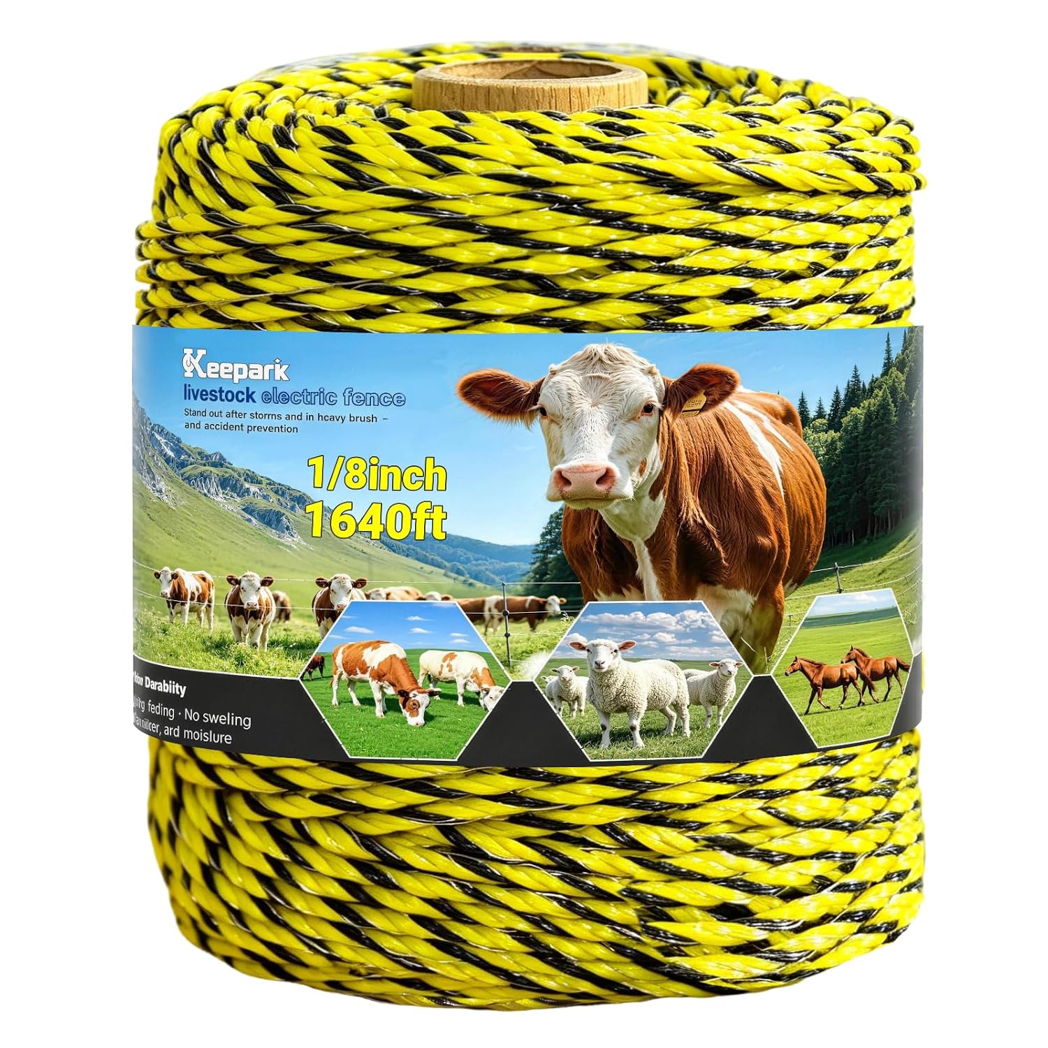 Detalle de Keepark Electric Fence Poly Wire, 1/8-Inch Diameter