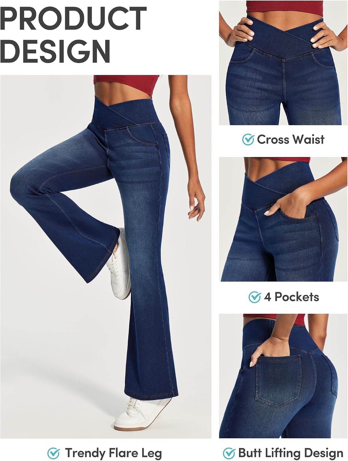 Thumbnail 2 de IUGA High Waisted Bell Bottom Jeans 1️⃣