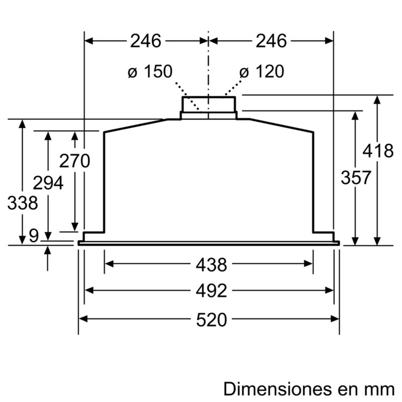 Detalle de Balay 3BF267EX módulo de integración de 52 cm en acero inoxidable