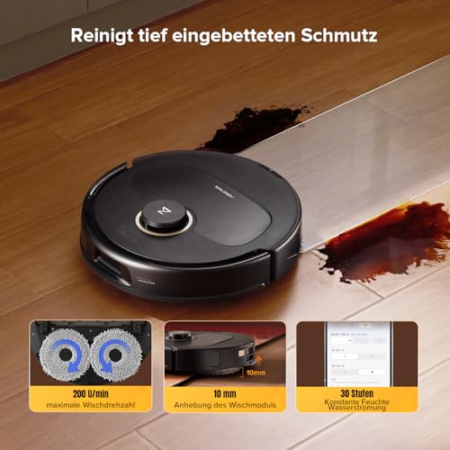 Detalle de roborock Qrevo S5V Saugroboter mit Wischfunktion & Hebarem Wischmopp – intelligente Reinigung mit Paketleistung