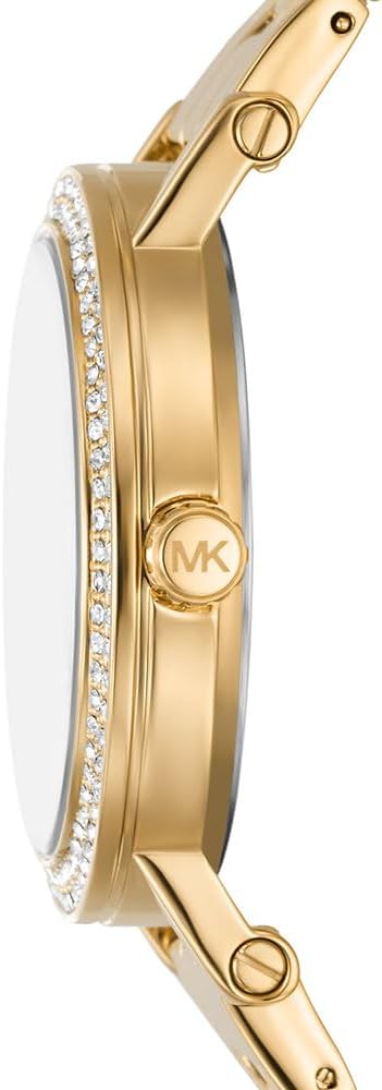 Detalle de Michael Kors Corey Damenuhr – Quarz-Analog mit 38-mm-Gehäuse und Edelstahl- oder Lederarmband