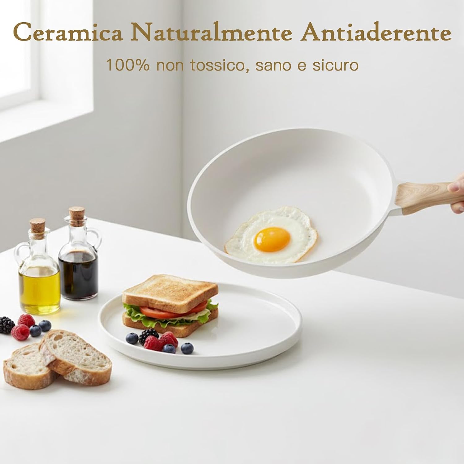 Thumbnail 5 de GiPP Padella Antiaderente 24 cm Bianco – Sana, atossica, compatibile induzione