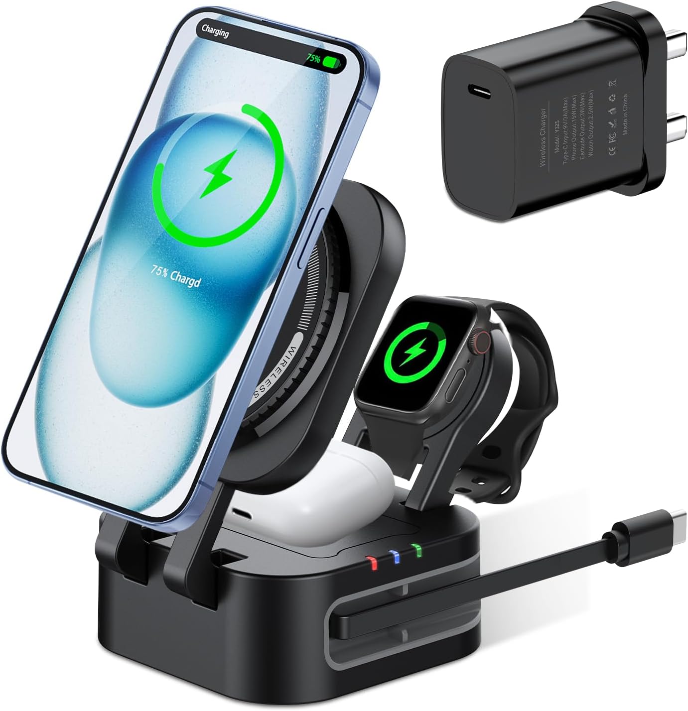 Cargador Inalámbrico 3 en 1 20 W