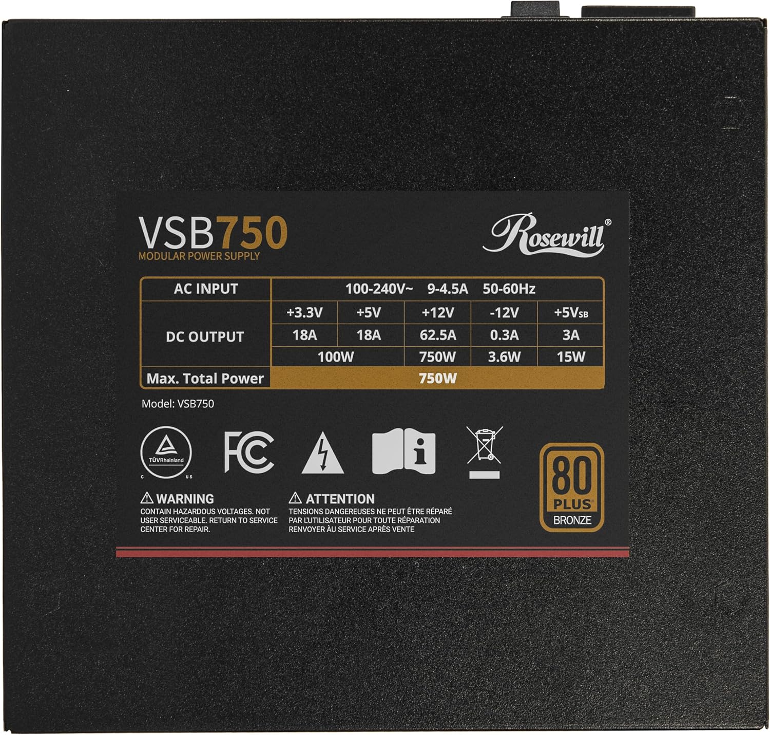 Thumbnail 6 de Rosewill power supply 750W