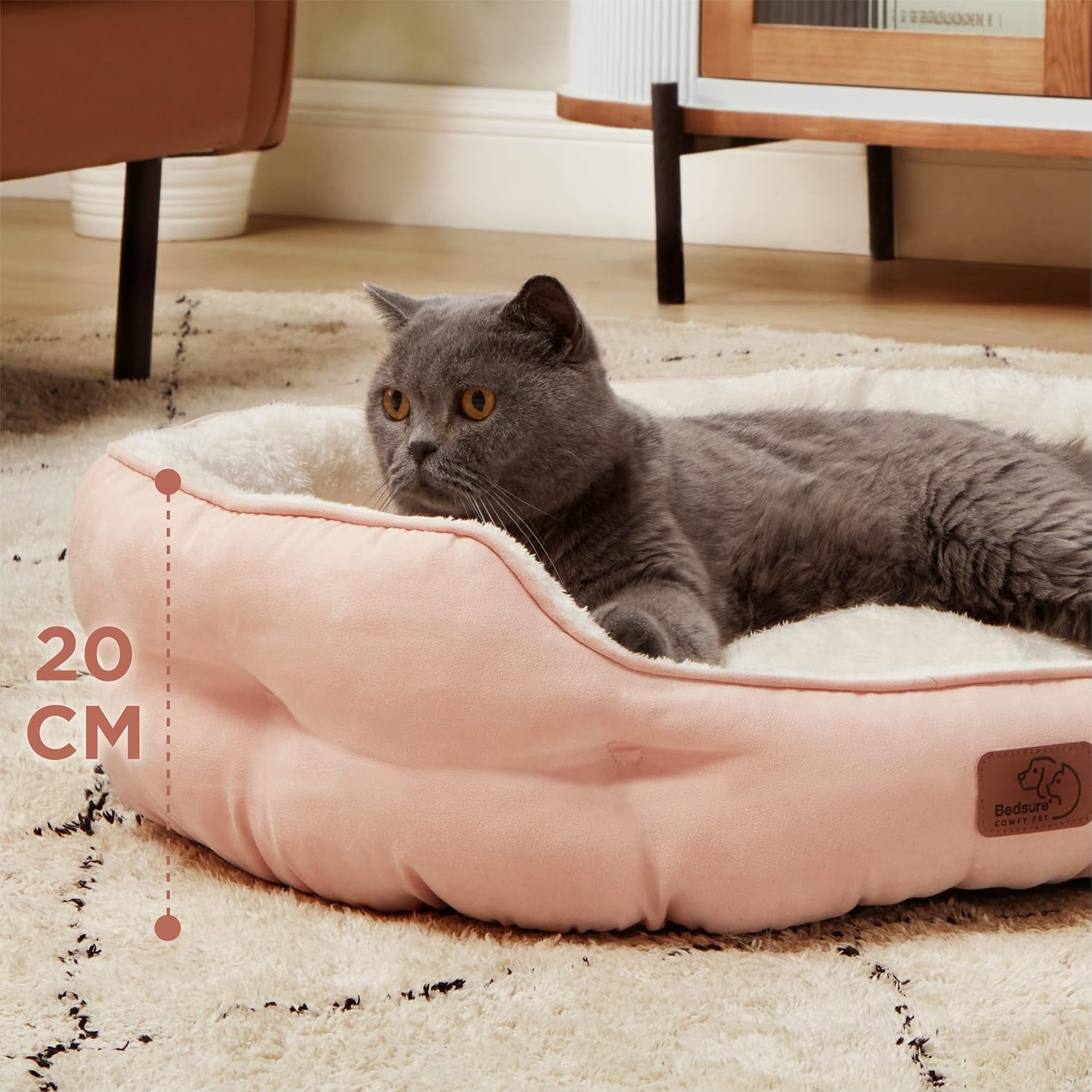 Thumbnail 2 de Bedsure Dog Bed 63x53x20cm washable round dog bed
