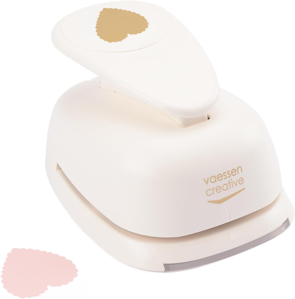 Detalle de Vaessen Creative 21439-056 Perforatrice en forme de cœur 7,5 cm – blanc/rose
