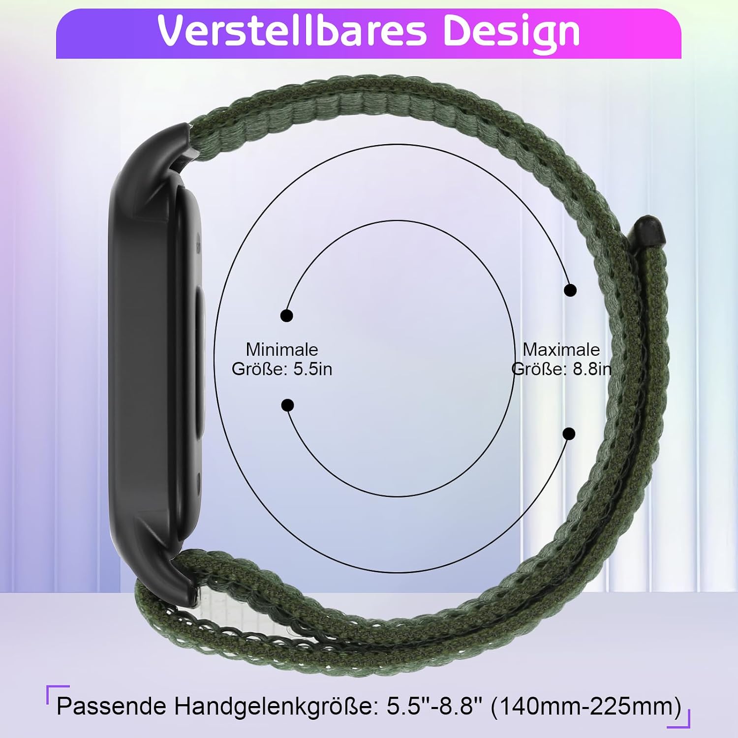 Detalle de Nylon Sportarmband für Smart Band 9 Active