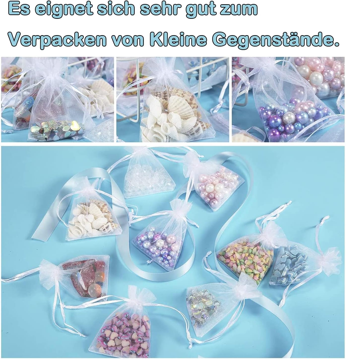 Thumbnail 4 de Carehabi 100 bolsas organza blanco 7 x 9 cm