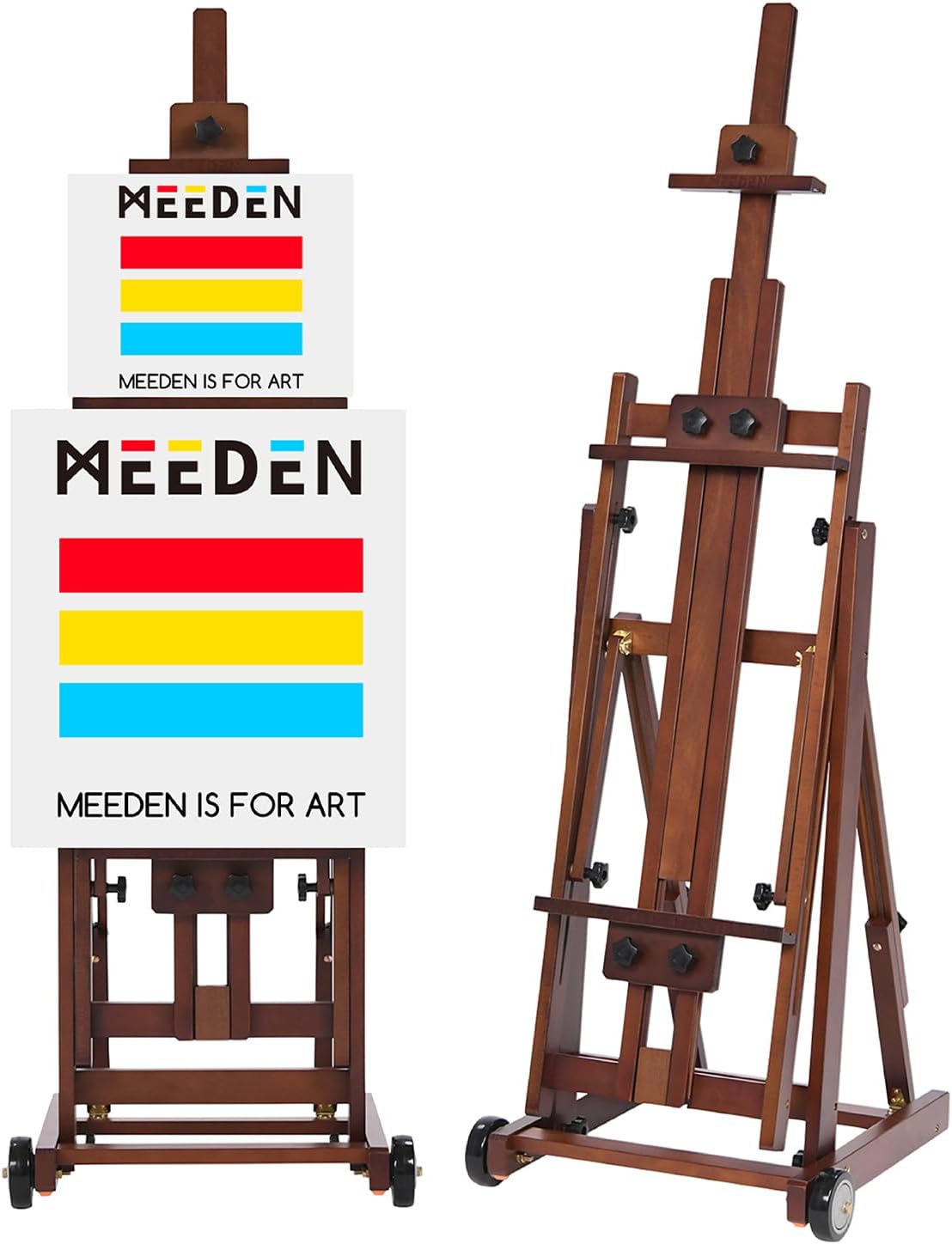 Thumbnail 6 de MEEDEN W14 H-Frame Studio Easel, Adjustable Beech Wood with Tilting Angle and Wheels