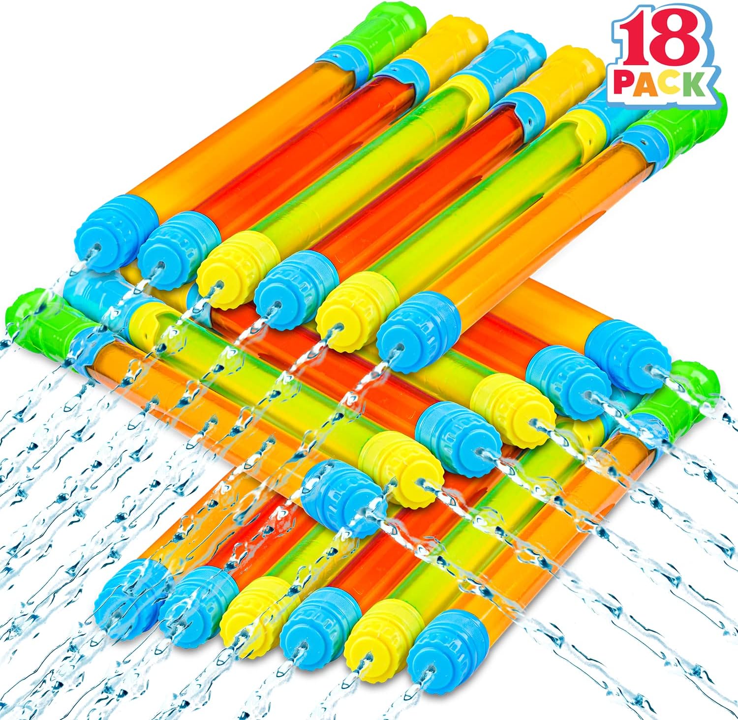 Detalle de JOYIN 18 Pack 16.5\" Water Gun Squirt Blasters (18-Piece Outdoor Water Toy Set)