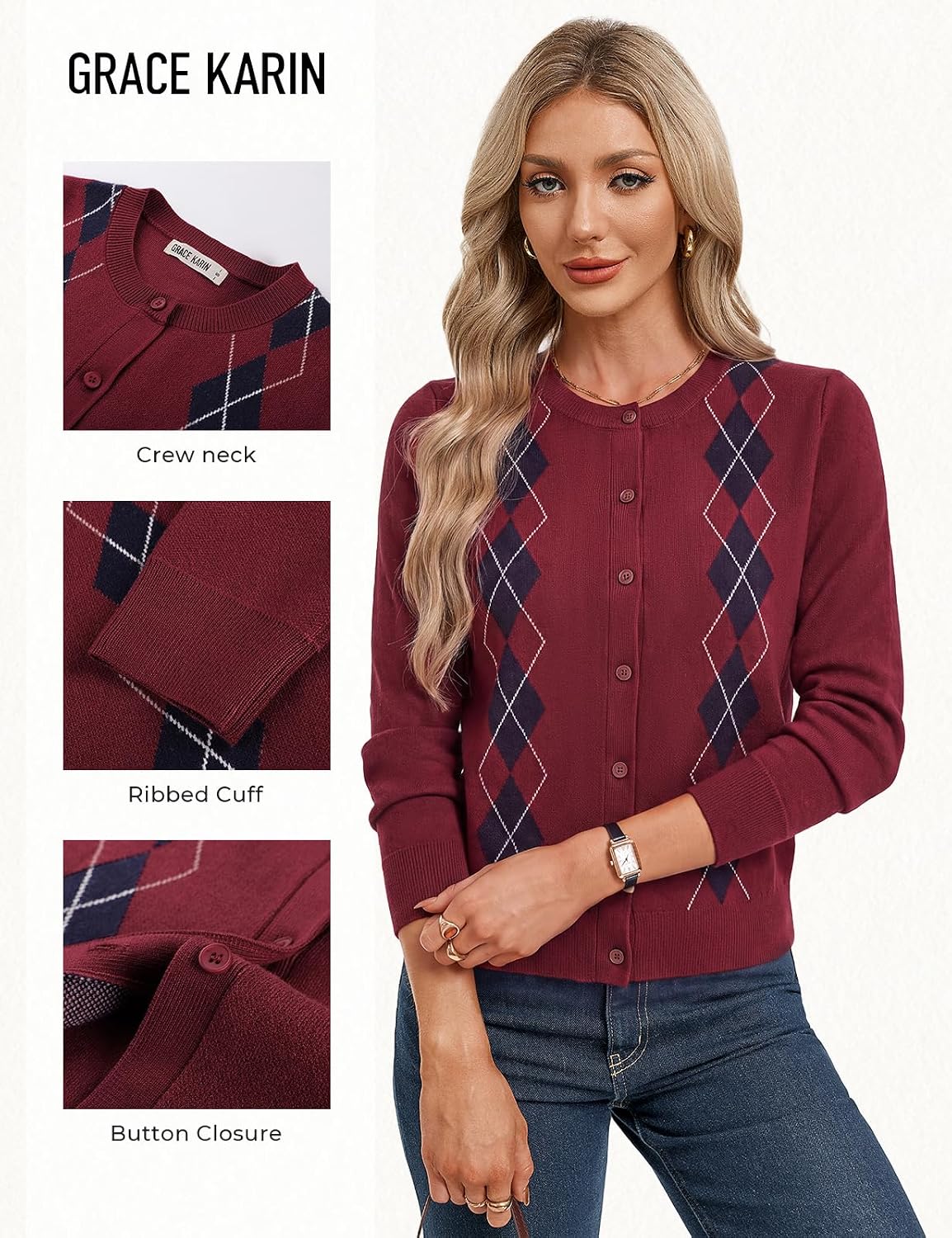 Detalle 2 de GRACE KARIN Women's Knit Cardigan
