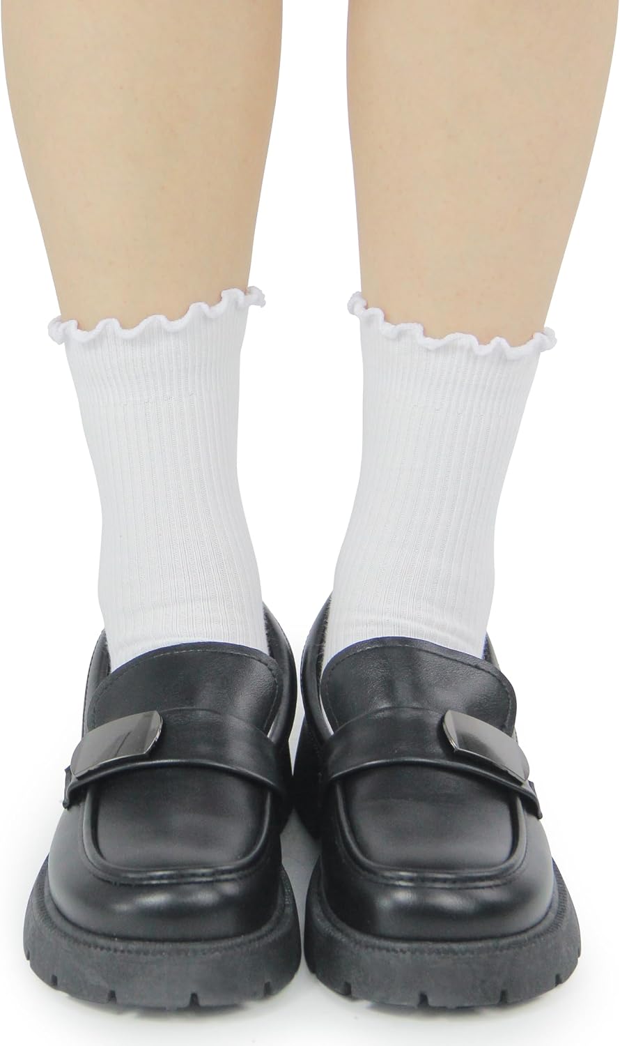 Detalle 2 de BomKinta Ruffle Ankle Socks for Women, Lightweight with a Frilled Cuff